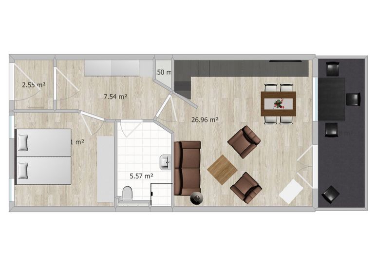 Grundriss der Wohnung