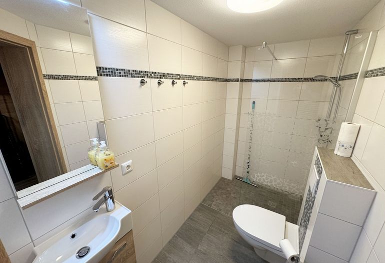 Dusche und WC im Wellnessbereich Dusche und WC im Wellnessbereich