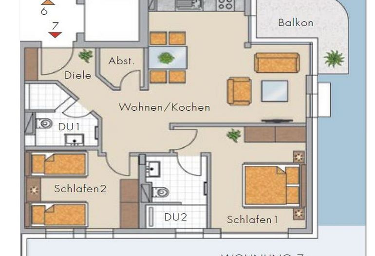 Strandvilla Andrea WE 07 - Grundriss Strandvilla Andrea WE 07 - Grundriss