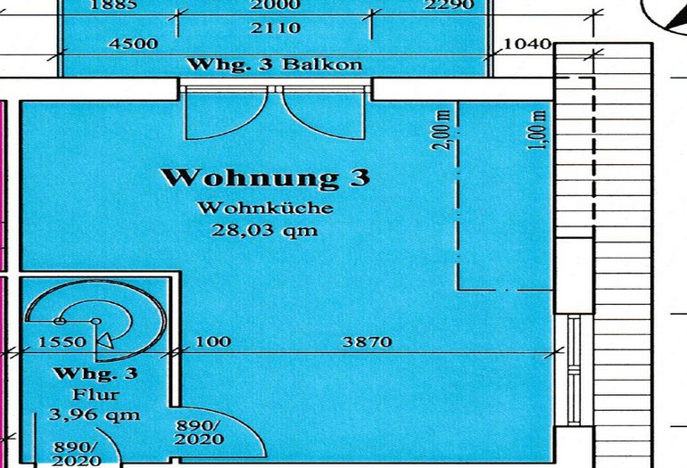 Grundriss der Wohnung 03 Grundriss der Wohnung 03