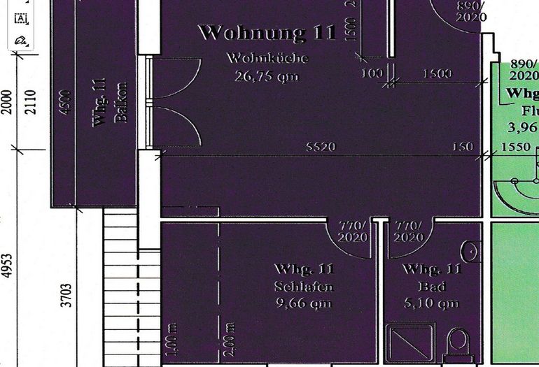 Grundriss der Wohnung 11 Grundriss der Wohnung 11