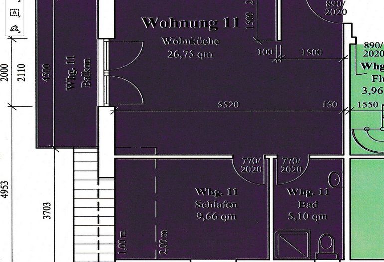 Grundriss der Wohnung 11 Grundriss der Wohnung 11