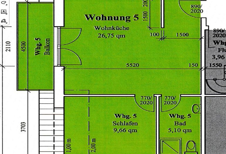 Grundriss der Wohnung 05 Grundriss der Wohnung 05