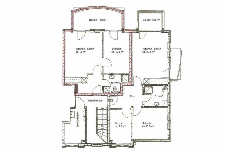 Whg. 08 RB mit Balkon & Meerblick - Obergeschoss Whg. 08 RB mit Balkon & Meerblick - Obergeschoss