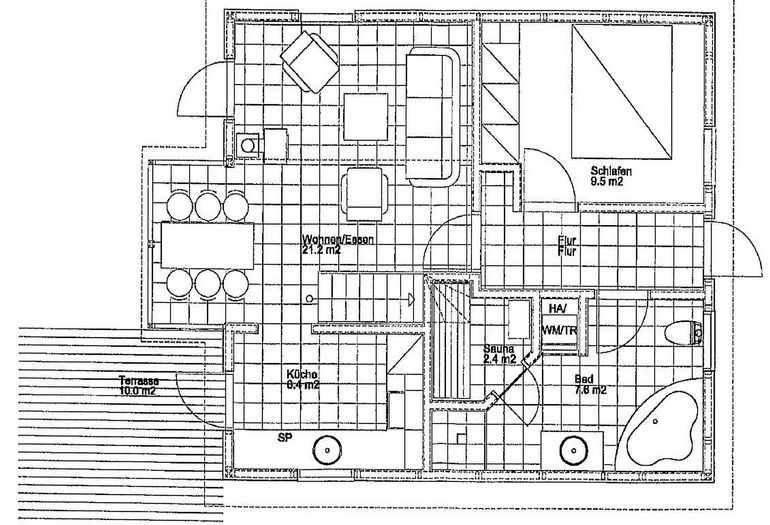 Ferienhaus Sandkörnchen - Grundriss Erdgeschoss Ferienhaus Sandkörnchen - Grundriss Erdgeschoss