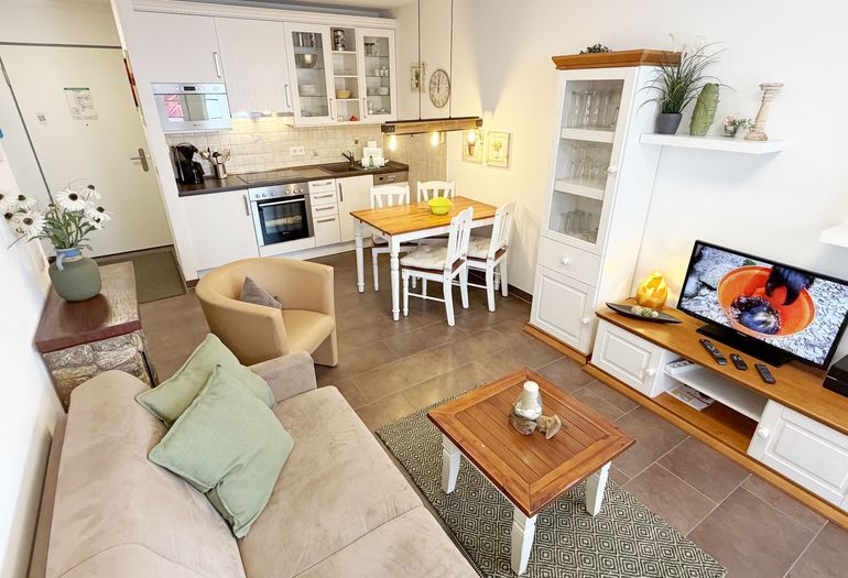 Haus Meeresblick A 0.04 Weiße Düne-Wohn- und Essbereich Haus Meeresblick A 0.04 Weiße Düne-Wohn- und Essbereich