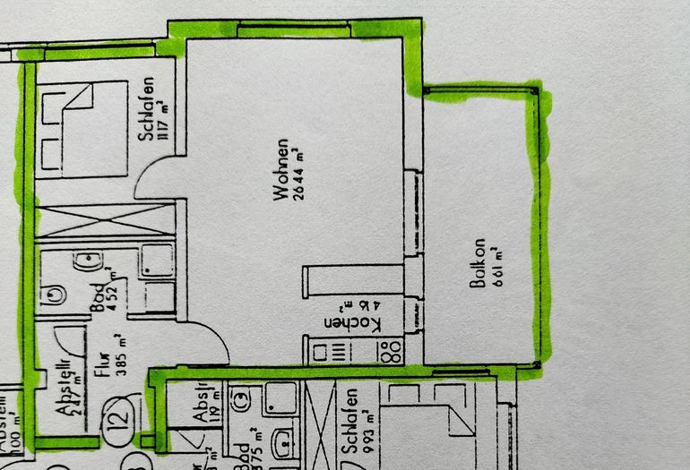 Grundriss der Wohnung Grundriss der Wohnung