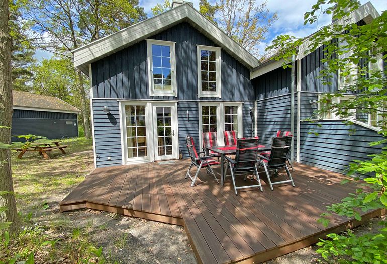 Ferienhaus Ostseewelle bestuhlte Terrasse
