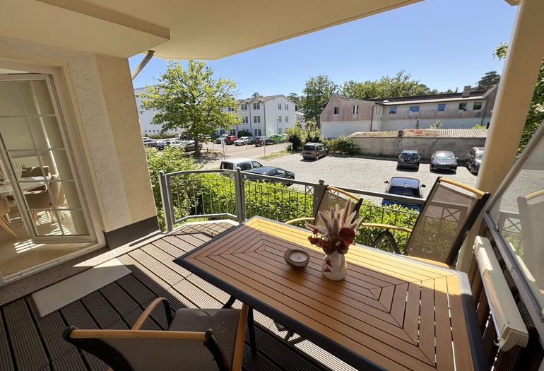 Ausblick vom überdachten Balkon