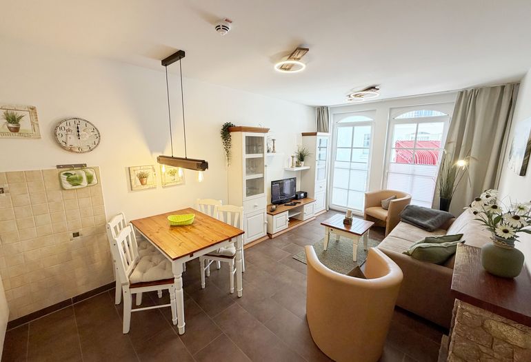 Haus Meeresblick A 0.04 Weiße Düne-Wohn- und Essbereich Haus Meeresblick A 0.04 Weiße Düne-Wohn- und Essbereich