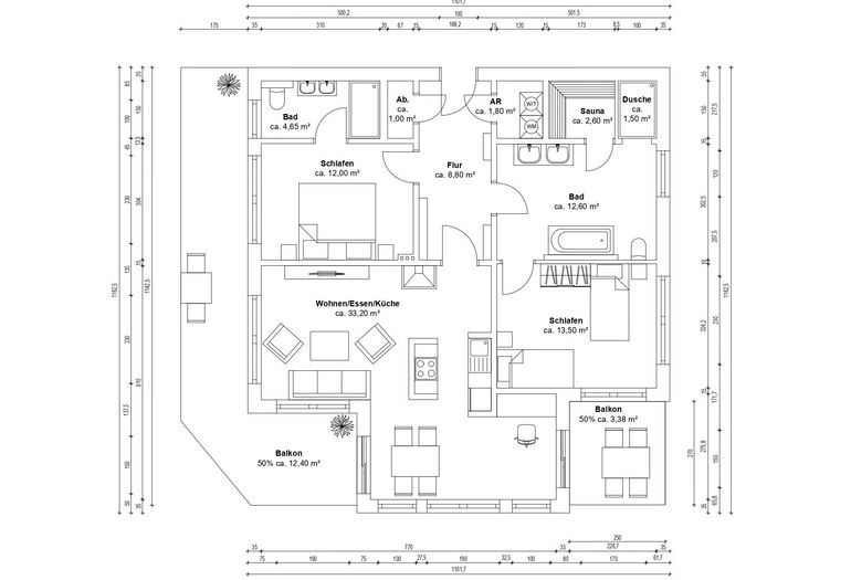 Grundriss der Wohnung Grundriss der Wohnung