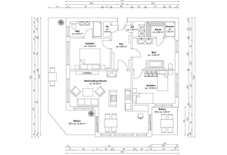 Grundriss der Wohnung Grundriss der Wohnung