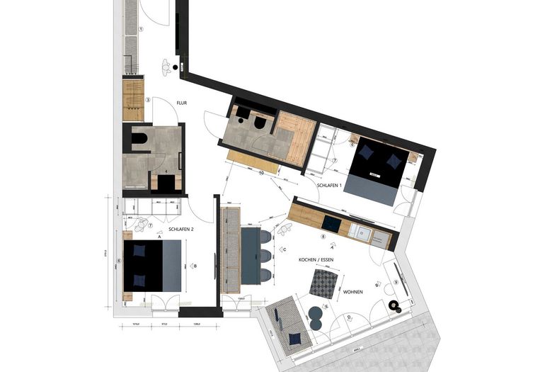 Grundriss der Wohnung