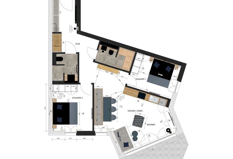 Grundriss der Wohnung