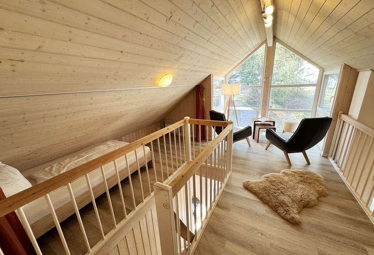 Ferienhaus Sprottenkiste - Galerie mit Einzelbett Ferienhaus Sprottenkiste - Galerie mit Einzelbett