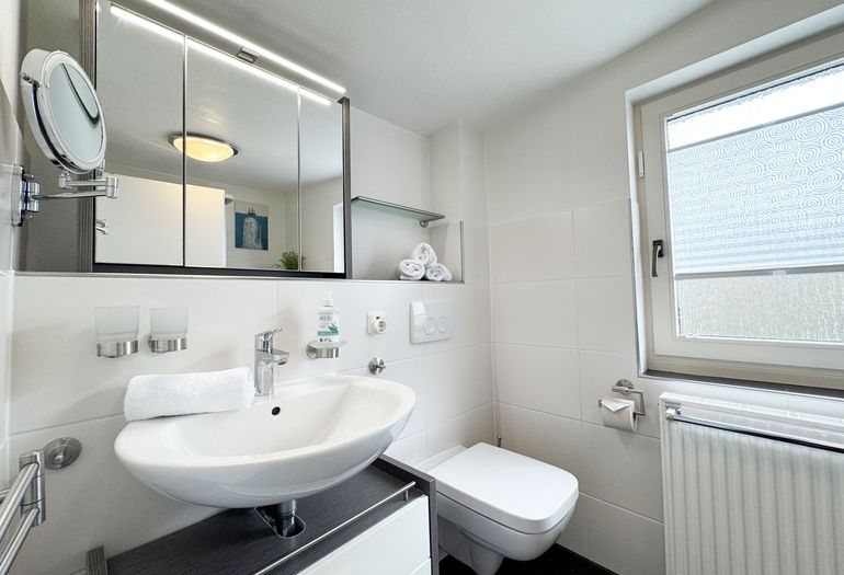 Tageslicht-Badezimmer mit Waschbecken Tageslicht-Badezimmer mit Waschbecken
