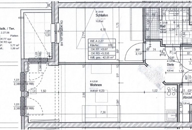 Grundriss der Wohnung Grundriss der Wohnung