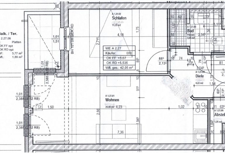 Grundriss der Wohnung Grundriss der Wohnung
