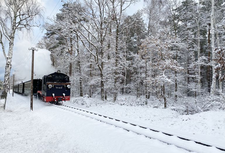 Rasender Roland bei Schnee