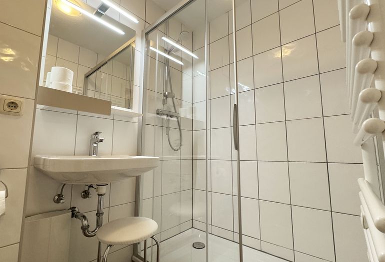 Modernes Duschbad mit flachem Einstieg