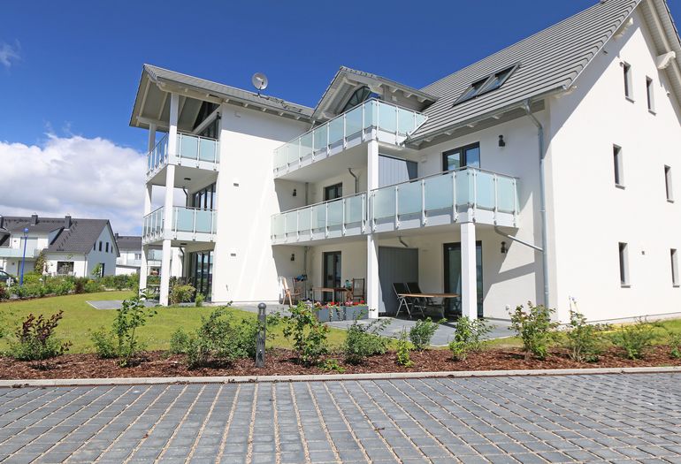 Haus Windrose - Ansicht auf die Terrassen und Balkone Haus Windrose - Ansicht auf die Terrassen und Balkone