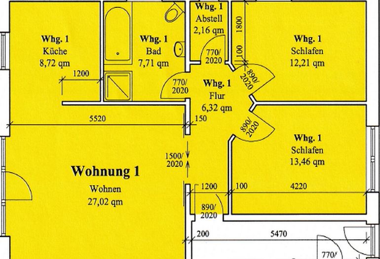 Grundriss der Wohnung Grundriss der Wohnung