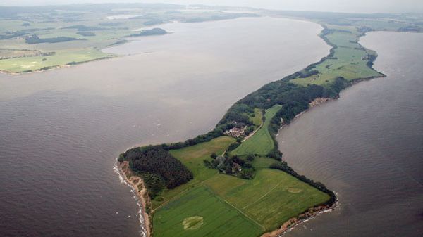 Luftaufnahme bei einem Rundflug über Ostsee und Bodden