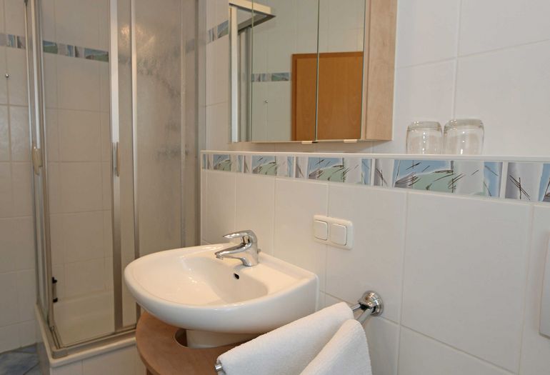 Badezimmer mit Dusche und WC