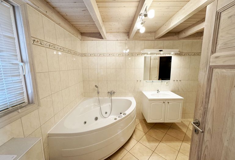 Ferienhaus Sprottenkiste - Whirpool und Waschtisch