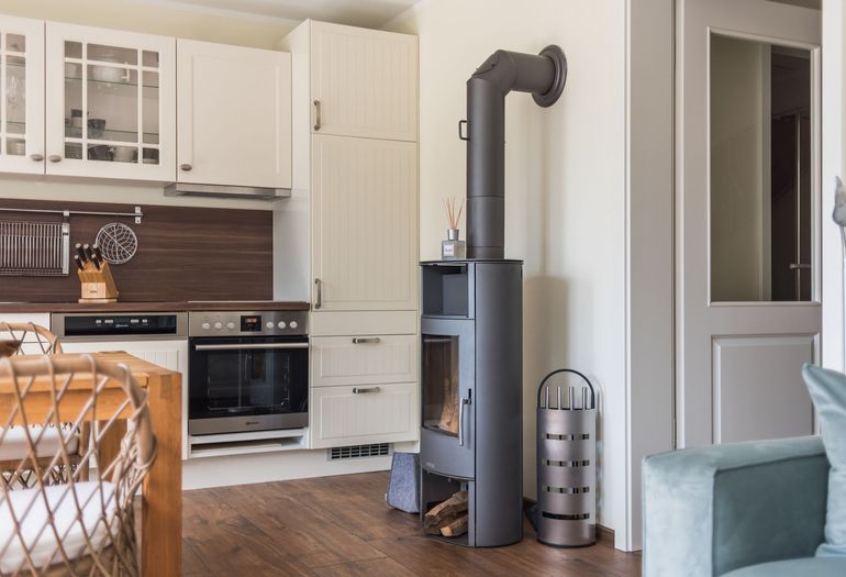 Essbereich mit Kamin