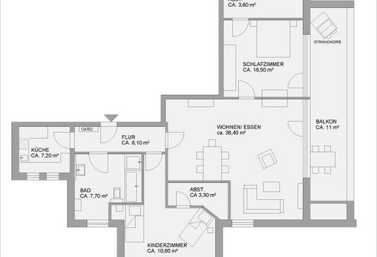 Grundriss der Wohnung Grundriss der Wohnung