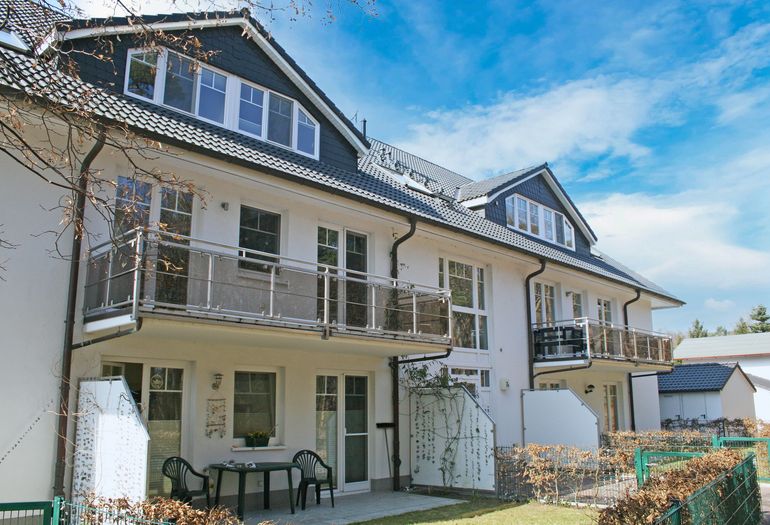 Seitenansicht des Appartementhauses