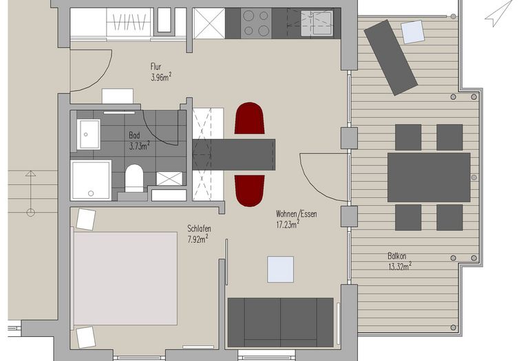 Grundriss der Wohnung
