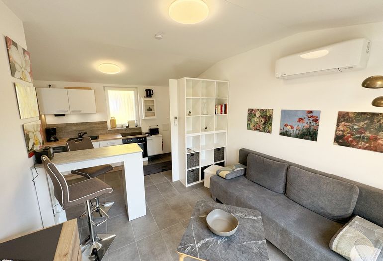 Wohnbereich mit Blick zur Küchenzeile