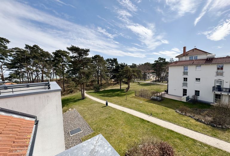 bestuhlte Dachterrasse Wohnung 2.12 mit Meerblick