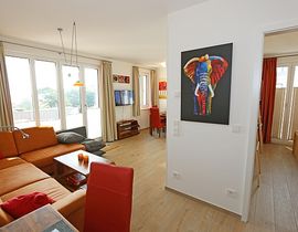 Villa Düne Whg. 14 mit Balkon/Meerblick & Sauna