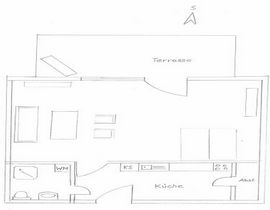 1-Raumappartement Kleine Perle mit Terrasse