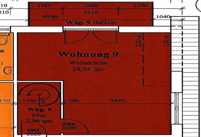 Grundriss der Wohnung 09 Grundriss der Wohnung 09