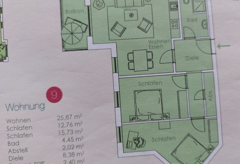 Grundriss der Wohnung Grundriss der Wohnung