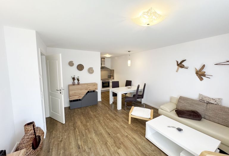 gemütlicher Wohnbereich mit Küchenzeile und Esstisch gemütlicher Wohnbereich mit Küchenzeile und Esstisch