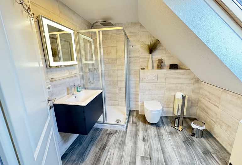 moderner Sanitärbereich der Ferienwohnung moderner Sanitärbereich der Ferienwohnung