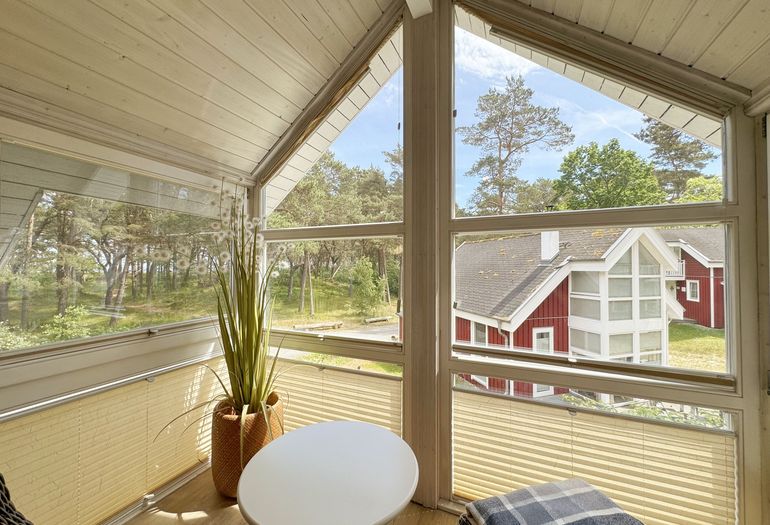 Ferienhaus Sandkörnchen - Blick aus dem großen Fenster aus der Galerie Ferienhaus Sandkörnchen - Blick aus dem großen Fenster aus der Galerie