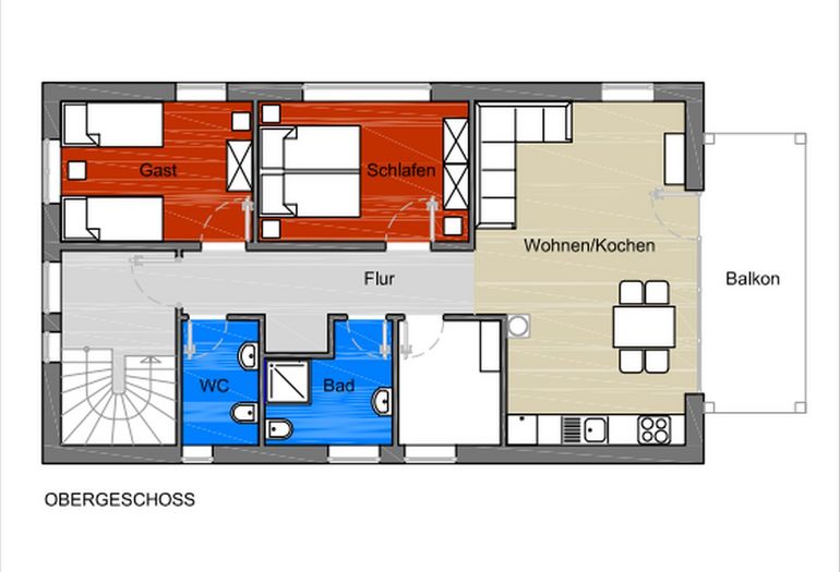 Grundriss der Wohnung