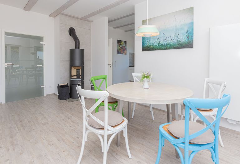 Essbereich der Ferienwohnung Südstrand