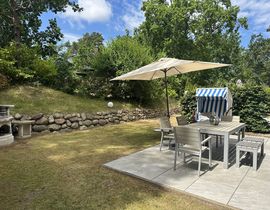 Ferienhaus Blaue Welle mit Terrasse